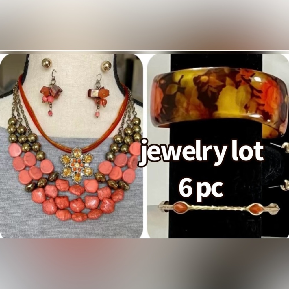 Jewelry lot (GUC) peach/orange/coral color - jewelry